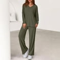 thumbnail image 3 of Matching Pajamas for Couples Fall Fashion Must Have Women Pajama Sets V Neck Cozy Women's Sleepwear Long Sleeve Shirts Womens Pjs Sets Green, 3 of 5
