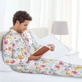 thumbnail image 6 of Wukai Cute Owl Men's Long Sleeve Pajama Set,Long Sleeve Mens Sleepwear with Pockets & Front Fly-XX-Large, 6 of 7