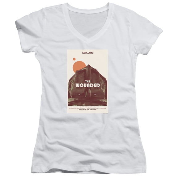 Star Trek Tng Season 4 Episode 12 Junior Women's V-Neck T-Shirt White
