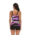 thumbnail image 2 of Jdlsppl Women's Full Coverage Tankini Swimsuit Beach Printed Bathing Suit Swimming Summer Mid Rise Hot Tub Purple 18, 2 of 4