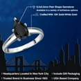 thumbnail image 2 of Gem Stone King 10K White Gold Black Onyx Engagement Ring for Women | 0.85 Cttw | Pear Shape 8X5MM | Gemstone December Birthstone | Size 6, 2 of 6