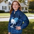thumbnail image 3 of Uorisanigo Quarter Zip Pullover Sweatshirts for Teen Girls, Casual Blue Whale Axolotl Long Sleeve Pullover Top, School Quarter Zipper Cropped Sweatshirt School Athletic Tops, 3 of 7