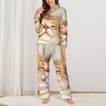 thumbnail image 2 of Daiia Sleeping Cat In Blanket for Women's Long-Sleeved Pajama Set – Soft & Comfortable Sleepwear Button-Up Pajamas Cozy Lounge Wear-Small, 2 of 7