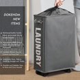 thumbnail image 2 of Ultra Slim Laundry Hamper with Handle,Foldable Corner Storage Box,Foldable Laundry Hamper (Gray,Ultra Slim), 2 of 4