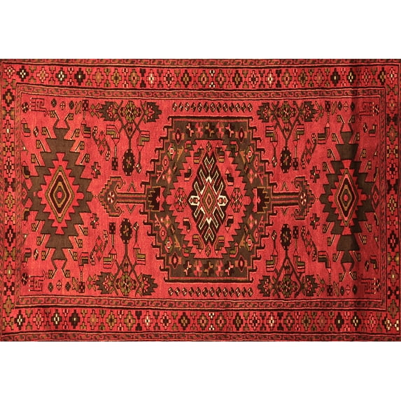 Ahgly Company Indoor Rectangle Persian Orange Traditional Area Rugs, 2' x 3'
