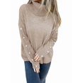 thumbnail image 3 of Women'S Oversized High Neck Chunky Pullover Sweaters Cowl Neck Long Sleeve Winter Slouchy Loose Knit Sweaters Khaki XXXL, 3 of 8
