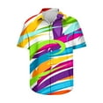 thumbnail image 4 of Mefallenssiah Mode Hommes Confortable Impression Manches Courtes Col Chemise Chemisier, 4 of 5