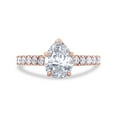 thumbnail image 3 of 1 1/2 Carat 8X6MM Pear & Round Cut Lab Created Moissanite Diamond Wedding Promise Ring In 14K Solid Rose Gold Teardrop Wedding Bands for Women (VVS1 Clarity, 1.50 Cttw)-6, 3 of 6