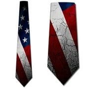 Flag Ties Mens Patriotic Distressed American US Flag Necktie by Three Rooker