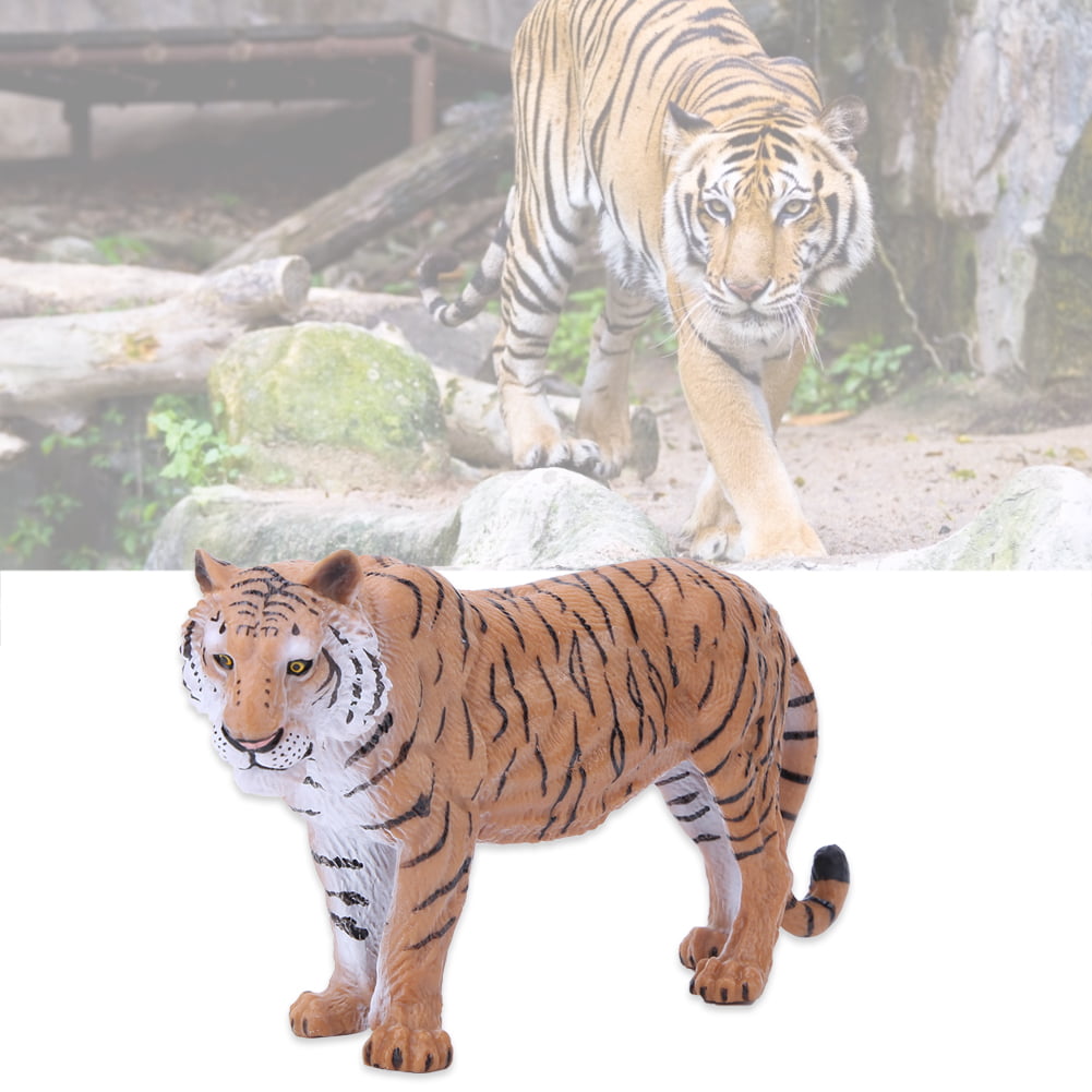 Plastic Standing Male Tiger Animal Model Simulation Tiger Stand Toy Home Decor 