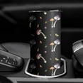 thumbnail image 3 of 20oz Colorful Mushroom Leaf Black Pattern Skinny Tumblers Stainless Steel Tumbler with Lid and Straw,Vacuum Insulated Double Wall Travel Tumbler Cups with Cleaning Brush for Coffee,Tea, 3 of 6