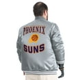 thumbnail image 3 of Men's G-III Sports by Carl Banks Gray Phoenix Suns Adaptive Bold Logo Satin Varsity Jacket, 3 of 5