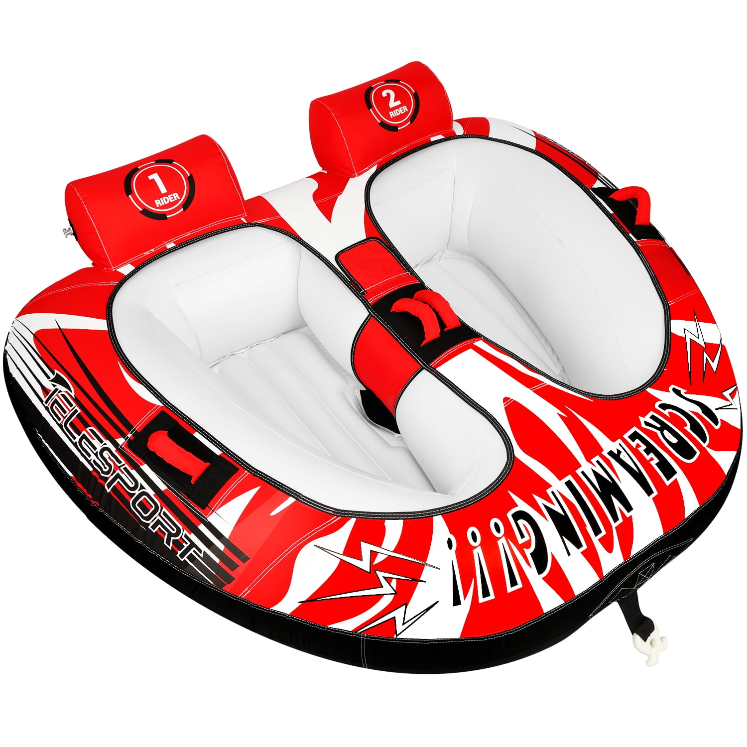 Telesport Inflatable Towable Tube Boat Water Tubes 2 Person Coupe