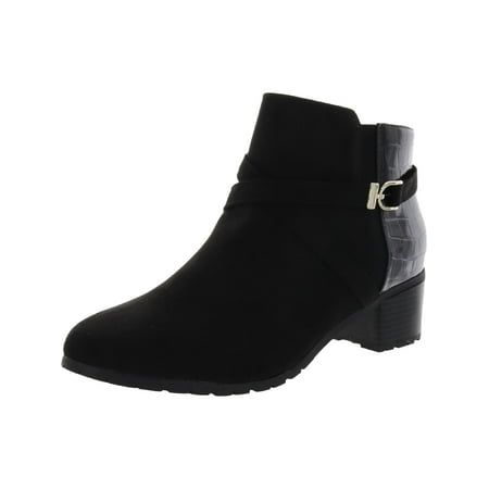 

Karen Scott Womens Franccess Faux Leather Embossed Booties