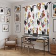 thumbnail image 5 of Farmhouse Rooster Kitchen Curtain for Berdoom Living Room Cafe 72 Inch Length, Country Watercolor Flowers Black Plaid Tiers Curtains Light Filtering Drapes Window Treatment 2 Panels 52"Wx72"L, 5 of 8