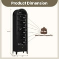 thumbnail image 2 of Arched Cabinet, 71" Tall Kitchen Pantry Cabinet, 8 Tiers Arched storage Cabinet with Doors and Shelves, Bookcase for Entryway, Hallway, Living Room, Black, 2 of 8