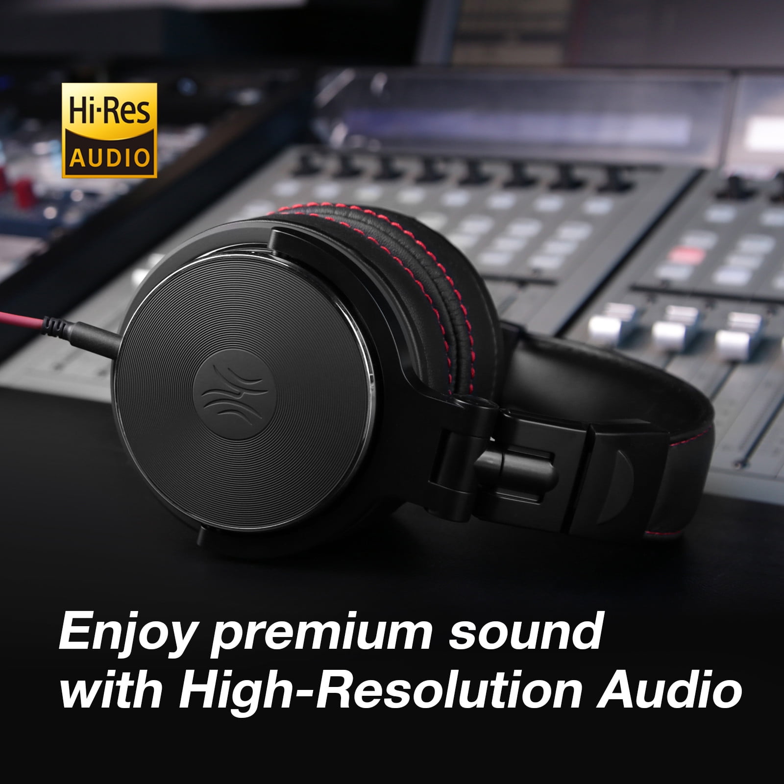 OneOdio Wired Headphones Professional Studio Headphones for Podcast Mixing Recording | In-Line Mic & 3.5/6.35mm Dual Plugs-Pro-50 Black