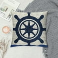 thumbnail image 2 of ONETECH Navy Blue Nautical Ocean Boat Anchor Compass Throw Pillow Covers, Sailor Nautical Gifts, Ship Pillow Cases Home Ship Sofa Decor, 2 of 5