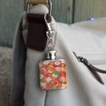 thumbnail image 3 of Messy Sandwich Pattern Bread Cheese Bacon Lettuce Egg Food Stainless Steel 1oz Mini Flask Key Chain, 3 of 3