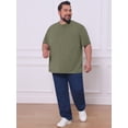 thumbnail image 2 of DARING DIVA Men's Big Tall Henley Shirts Button Down Short Sleeve T-Shirt XL Green, 2 of 7