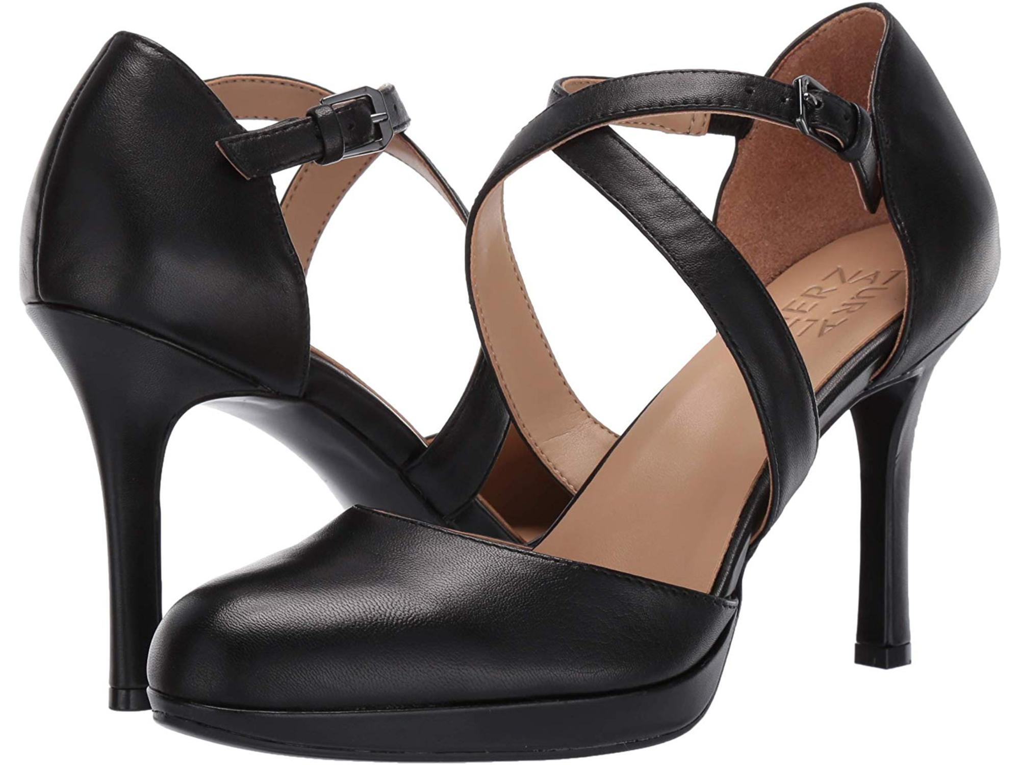 Cruzen Pump, Black Leather, Size 