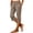 Khaki, variant on Women's Capri Pants with Pockets, Casual Elastic Waist Side Slit Summer Capris for Women Khaki Size 2XL