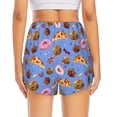 thumbnail image 2 of Lsque Fastfoods Printed Women's Running Shorts with Liner Pockets,Elastic Quick Dry Workout Athletic Gym Yoga Shorts,Womens High Waist Shorts-, 2 of 9