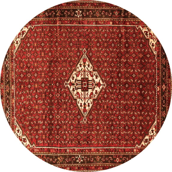 Ahgly Company Indoor Round Persian Orange Traditional Area Rugs, 3' Round