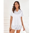 thumbnail image 2 of Ekouaer Women's Silk Pajamas Set Short Sleeve Button Down Sleepwear Tops and Shorts 2 Piece Pjs, 2 of 6
