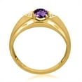 thumbnail image 3 of Mauli Jewels Engagement Rings for Men 0.76 Carat Mens Diamond And Oval Amethyst Ring prong 10K Yellow Gold, 3 of 3