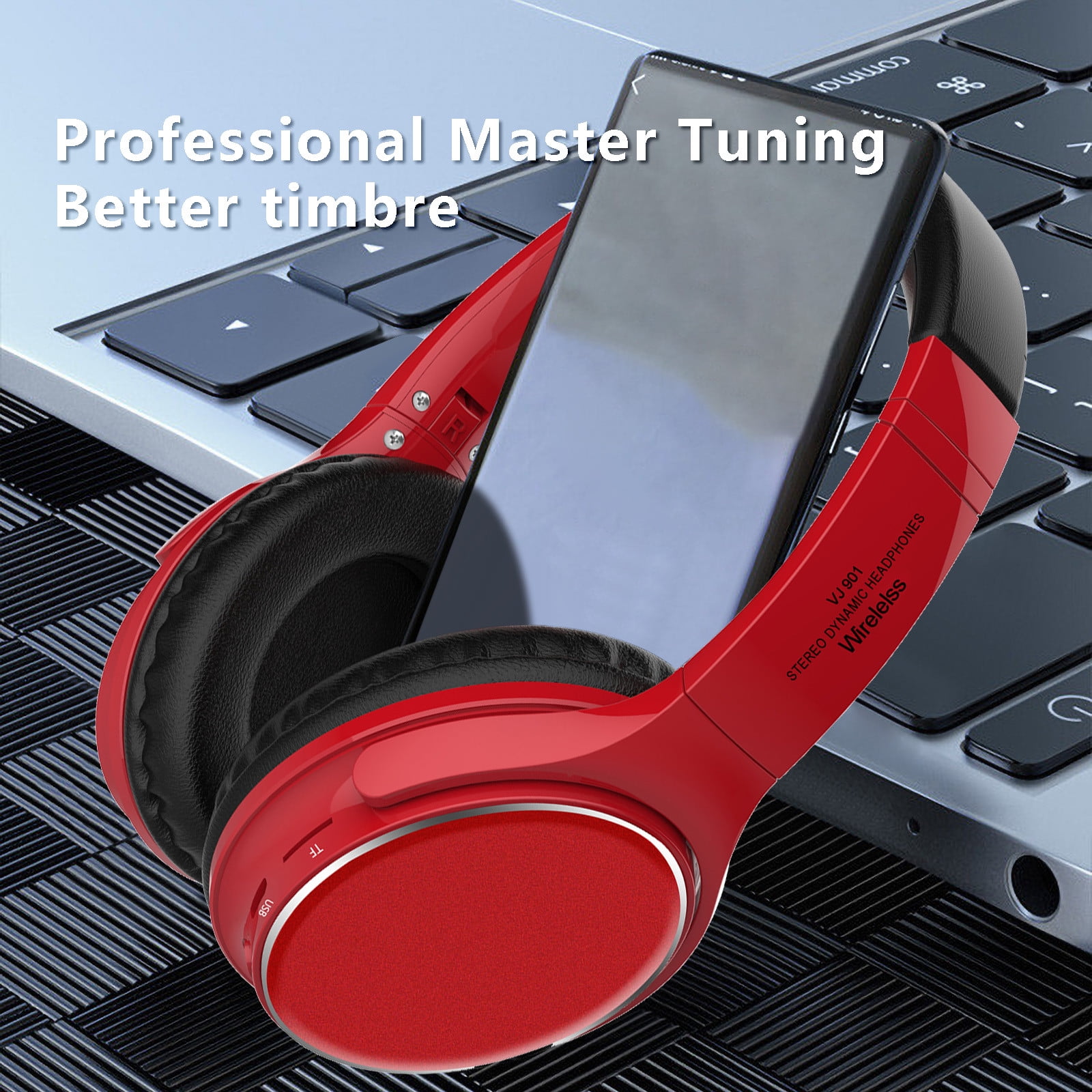 Wireless Bluetooth Headphones, Noise Cancelling Over-Ear Design with Long Playtime, Comfortable Fit for Work, Travel, Gaming