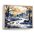 thumbnail image 2 of Designart "China's Blossoming Landscape in Blue and Yellow I" Landscapes Framed Wall Art - Traditional Blue China Entryway Framed Wall Art, 2 of 6