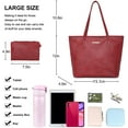 thumbnail image 3 of Montana West Tote Bags Vegan Leather Purses and Handbags for Women Top Handle Ladies Shoulder Bags, Red, 3 of 6