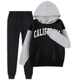 thumbnail image 4 of PMVFHDE Liquidation Chandails à Col Rond pour Enfants Ensemble de Haut à Capuche à Manches Longues et Pantalon pour Filles, Noir, 13-14 Ans, 4 of 4