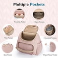 thumbnail image 3 of Diaper Bag - Diaper Backpack - Diaper Storage Bag - Two-Piece Diaper Bag Set, Small Diaper Backpack, Stylish Baby Travel Backpack with Insulated Pocket, Changing Mat and Stroller Straps - Pink, 3 of 5