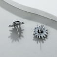 thumbnail image 6 of SUSHANG Vintage Natural Crystal Cluster Earrings Gothic Jewelry Punk Stud Earrings for Men Women Stunning Sun Earrings Black Rock Ear Piercing Earrings, 6 of 7