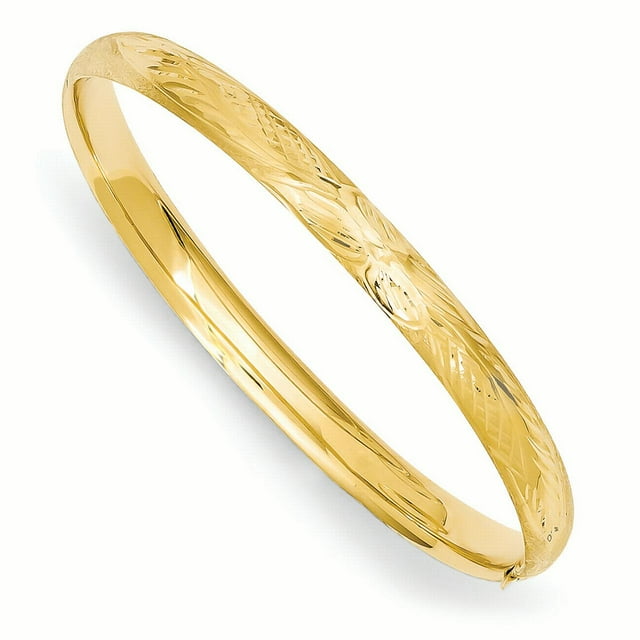 14K Yellow Gold Florentine Engraved Baby Bangle Bracelet