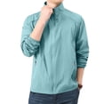thumbnail image 2 of GrmtClth Mens Loose Fit Breathable Stand Collar Zip Up Jacket Lightweight Quick Dry Windproof Sun Protection Coat For Outdoor Vacation Commute Wear Light Blue S, 2 of 9