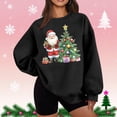 thumbnail image 2 of Feancey Crewneck Sweatshirt Women Christmas Tree Graphic Sweatshirts Oversized Long Sleeve Loose Pullover Tops Soft Fleece Sweatshirt Black XXL, 2 of 6