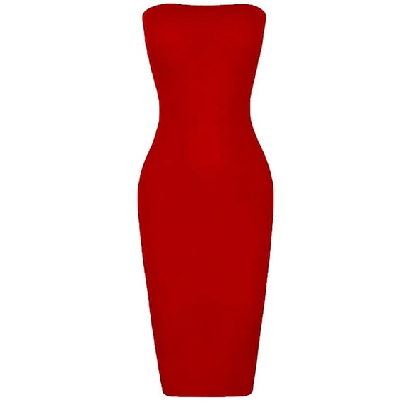 Prolriy Spring Summer Dresses for Women 2024 Women's Summer Casual Tight Sleeveless Wrapped Chest Long Beach Dress Sundresses for Women, Womens Dresses Red XL