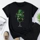 thumbnail image 4 of El Día de San Patricio Manga Corta Cuello Redondo Suéter Casual Top, Ligero 95% Poliéster 5% Blusa de Spandex para Vacaciones Y Uso Diario, Tops de Mujer Casual, 4 of 5