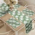 thumbnail image 2 of Ambesonne Romantic Table Runner & Placemats, Lilly Bouquet Design, Placemat 4 pcs + Runner 12"x72", Pistachio Green White, 2 of 2