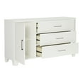 White High Gloss Modern Dresser with Drawers, LED Lights Bedroom