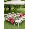 thumbnail image 3 of Outdoor Tablecloth with Umbrella Hole and Zipper, Christmas Poinsettia Rectangle Table Cloth 54x80 Inch Waterproof Tablecloth, Xmas Birds Berries Eucalyptus Botanical Picnic Table Cover for Patio, 3 of 7