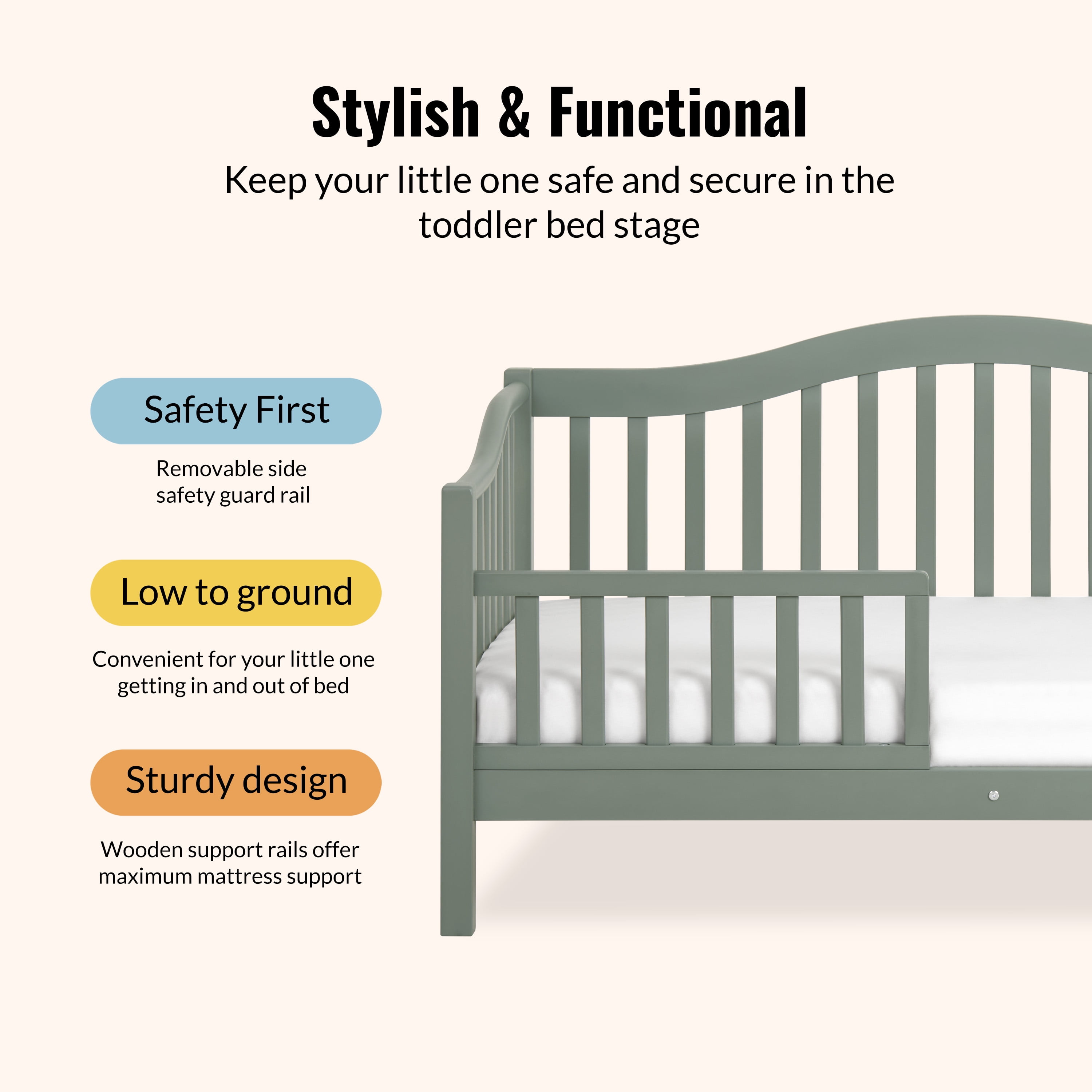 Dream On Me Austin Toddler Day Bed, Meadow Green