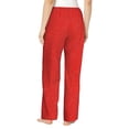 thumbnail image 3 of Picia Red Glitter Womens Soft Woven Cotton Elastic Waistband Sleep Pajama Pant Lounge Sleep Pant With Pockets And Drawstring-Small, 3 of 9