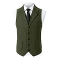 thumbnail image 2 of Donemore Men's Business Casual Solid Color Lapel Single-Breasted Suit Vest Waistcoat Classic Tailoring Slim Fit for Commuting Workplace Daily Wear, 2 of 6