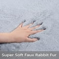thumbnail image 2 of Faux Rabbit Fur Chair Cover Couch Pad Area Rug Soft Seat Cushion Pad Fluffy Bedside Carpet Mat for Bedroom Floor Living Room,2 x 6 ft Sheepskin,Grey, 2 of 7