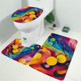 thumbnail image 2 of Colorful Abstract Pattern Bathroom Rugs Sets 3 Piece,Toilet Cover Set,Absorbent Non Slip Bathroom Mats Sets with U-Shaped Contour Rug Toilet Rug Set, 2 of 5
