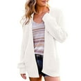thumbnail image 2 of jtjvou Women's 2025 Fall Cardigan Sweater Long Sleeve Knit Sweater Open Front Cardigans Oversized Outerwear with Pockets White L, 2 of 9
